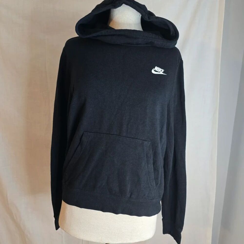 Nike Hoodie Sweatshirt Black Womens Medium High Neck